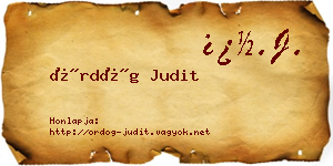 Ördög Judit névjegykártya